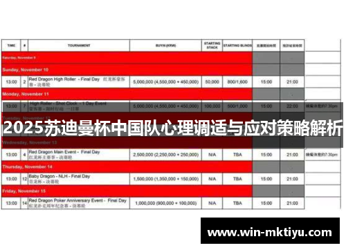 2025苏迪曼杯中国队心理调适与应对策略解析